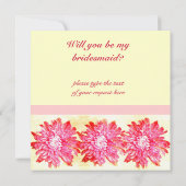 Lebhafte Rosa Chrysanthemum-Blume Einladung (Rückseite)
