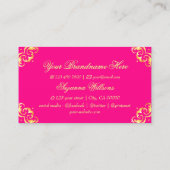 Lebhafte Rosa Gold Verziert mit Logo Prächtig Visitenkarte (Rückseite)