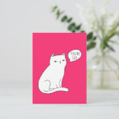 Lebhafte rosa lustige Katze "Du bist alt" Geburtst Postkarte (Stehend Vorderseite)