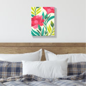 Lebhafte rosa Nelken und Folgekunst Leinwanddruck (Insitu (Schlafzimmer))