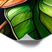 Lebhafte rosa Orchideen in festem Glas Poster (Ecke)