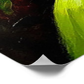 Lebhafte, rosa Orchideen umgeben von üppiger Veget Poster (Ecke)