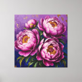 Lebhafte rosa Peonies Leinwanddruck (Vorderseite)