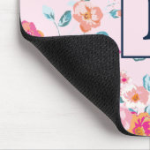 Lebhafte rosa Rosen bläserfarben auf blütenfarbene Mousepad (Ecke)