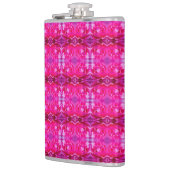 Lebhafte Rosa Rosenblätter M-große Blumenmuster Flachmann (Links)