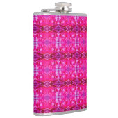 Lebhafte Rosa Rosenblätter M-große Blumenmuster Flachmann (Rechts)