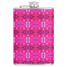 Lebhafte Rosa Rosenblätter M-große Blumenmuster Flachmann