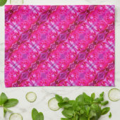 Lebhafte Rosa Rosenblätter M-große Blumenmuster Geschirrtuch (Gefaltet)