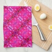 Lebhafte Rosa Rosenblätter M-große Blumenmuster Geschirrtuch (Viertel Falte)