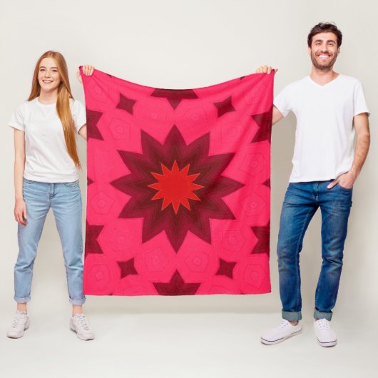 Lebhafte rosa Sternexplosion Kaleidoskop Fleecedecke (Beispiel)