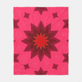 Lebhafte rosa Sternexplosion Kaleidoskop Fleecedecke (Vorderseite)