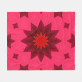 Lebhafte rosa Sternexplosion Kaleidoskop Fleecedecke (Vorderseite (Horizontal))