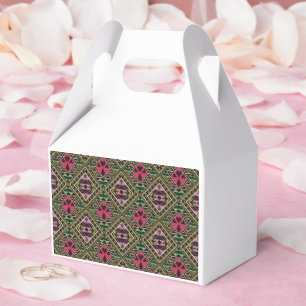 Lebhafte rosa und grüne Abstrakte Stoffe Kunst Geschenkschachtel