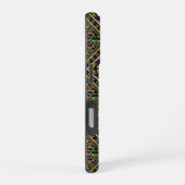 Lebhafte rosa und grüne Abstrakte Stoffe Kunst iPhone Hülle (Rechte Seite)