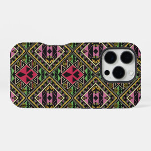 Lebhafte rosa und grüne Abstrakte Stoffe Kunst iPhone 16 Pro Hülle