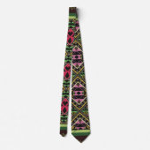 Lebhafte rosa und grüne Abstrakte Stoffe Kunst Krawatte (Rückseite)