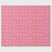 Lebhafte, rosa und orange Abstrakte geometrische F Geschenkpapier (Flach)