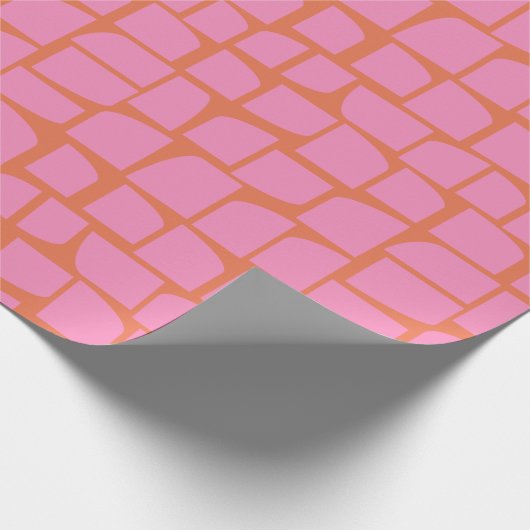 Lebhafte, rosa und orange Abstrakte geometrische F Geschenkpapier (Ecke)