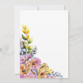 Lebhafte Rosa- und Orangefarbene Hochzeit Einladung (Rückseite)