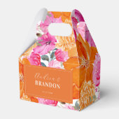 Lebhafte Rosa- und Orangengarten Blumenbezeichnung Geschenkschachtel (Vorderseite)