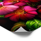 Lebhafte rosa und rote Blüten Poster (Ecke)