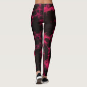 Lebhafte Rosa und Schwarze Flammen Leggings (Rückseite)