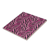 Lebhafte rosa und schwarze Zebra Print Fliese (Seite)
