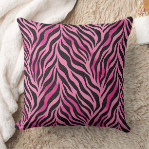 Lebhafte rosa und schwarze Zebra Print Kissen