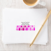 Lebhafte rosa und weiße Diamanten Adressaufkleber (Insitu)