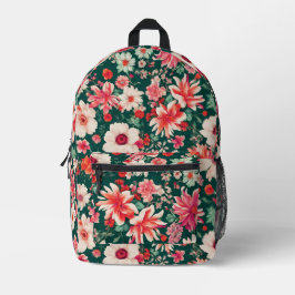 Lebhafte, rosa und zarte weiße Blume Bedruckter Rucksack