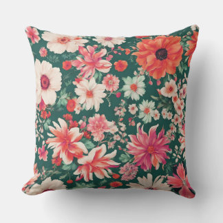 Lebhafte, rosa und zarte weiße Blume Kissen