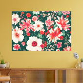 Lebhafte, rosa und zarte weiße Blume Leinwanddruck (Insitu (Wohnzimmer))
