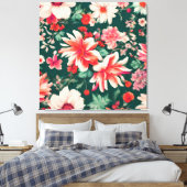 Lebhafte, rosa und zarte weiße Blume Leinwanddruck (Insitu (Schlafzimmer))