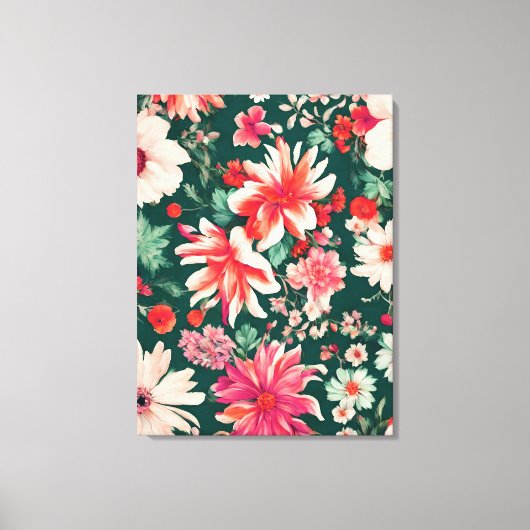 Lebhafte, rosa und zarte weiße Blume Leinwanddruck (Vorderseite)