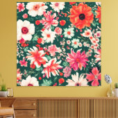 Lebhafte, rosa und zarte weiße Blume Leinwanddruck (Insitu (Wohnzimmer))