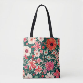 Lebhafte, rosa und zarte weiße Blume Tasche