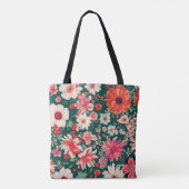 Lebhafte, rosa und zarte weiße Blume Tasche (Rückseite)