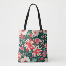 Lebhafte, rosa und zarte weiße Blume Tasche