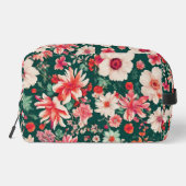 Lebhafte, rosa und zarte weiße Blume Waschbeutel (Rückseite)