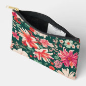 Lebhafte, rosa und zarte weiße Blume Zubehörtasche (Offen)