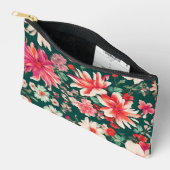 Lebhafte, rosa und zarte weiße Blume Zubehörtasche (Offen)