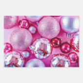 Lebhafte, rosa Weihnachtsschmuck Geschenkpapier Set (Vorderseite 2)