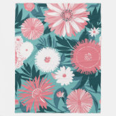 Lebhafte Rosa-Weiß-BlumenSymphonie Fleecedecke (Vorderseite)