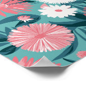 Lebhafte Rosa-Weiß-BlumenSymphonie Poster (Ecke)