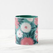 Lebhafte Rosa-Weiß-BlumenSymphonie Tasse (Zentrum)