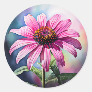 Lebhafte rosafarbene Blütenfarbe Runder Aufkleber