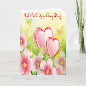 Lebhafte rosafarbene, florale Liebe des Schmetterl Feiertagskarte (Vorderseite)