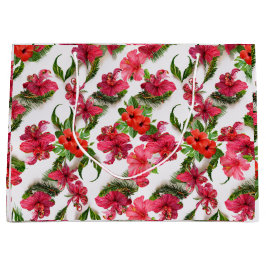 Lebhafte rosafarbene und tropische Botanicals Große Geschenktüte