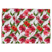 Lebhafte rosafarbene und tropische Botanicals Große Geschenktüte (Rückseite)