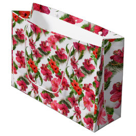 Lebhafte rosafarbene und tropische Botanicals Große Geschenktüte